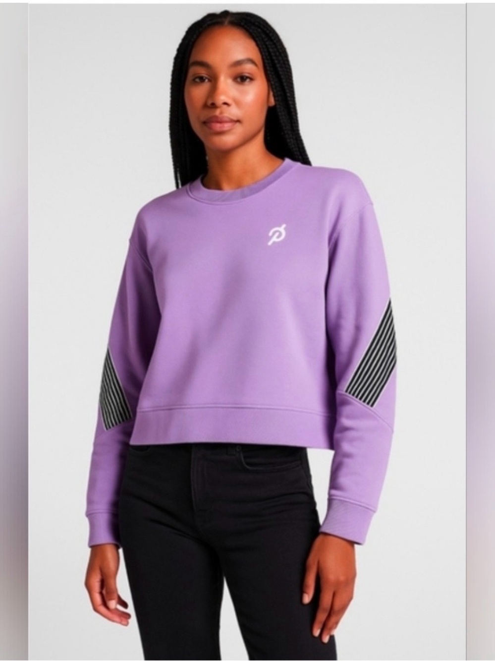 Peloton Lavender Logo Cropped Crewneck Sweatshirt